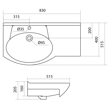 Раковина 83x51,5 см Акватон Коралл 1WH110228