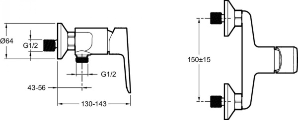 Смеситель для душа Jacob Delafon Oscar E29843-BL матовый чёрный