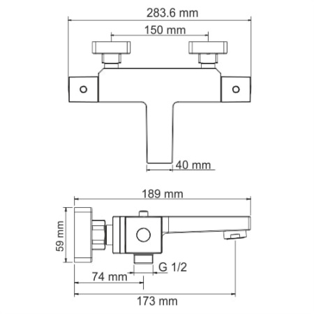 Смеситель для ванны WasserKRAFT АIme 1511 Thermo