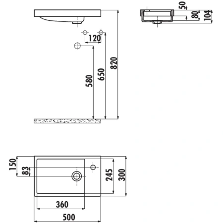 Раковина 50x30 см Creavit Trend TP026-00CB00E-0000