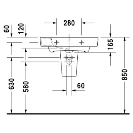 Раковина 65x51 см Duravit Starck 2 2323650000
