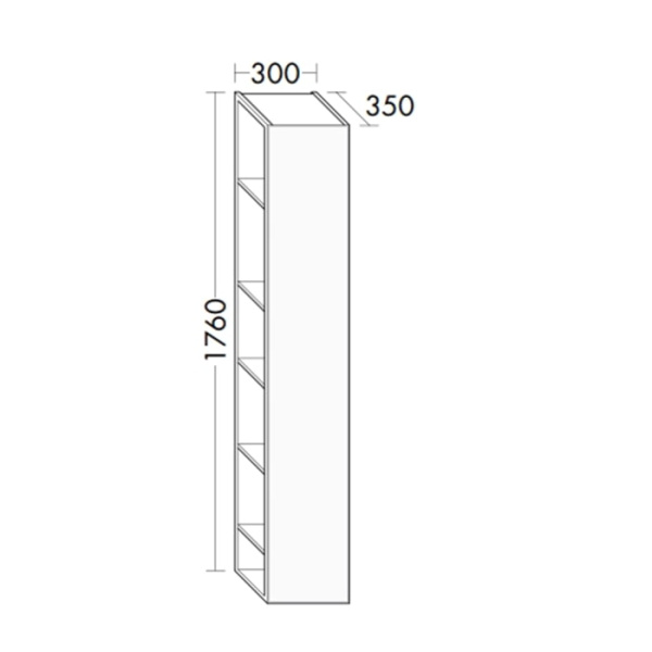 Пенал Burgbad Sys30 30 SPGH030L461 левый белый глянцевый
