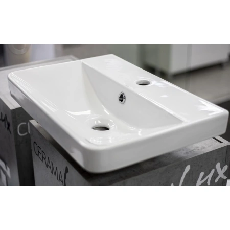 Раковина CeramaLux 9595-50 50,5x35 см, накладная, белый
