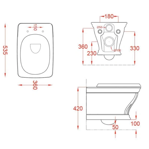 Унитаз подвесной Artceram Civitas CIV001 32 00 голубой