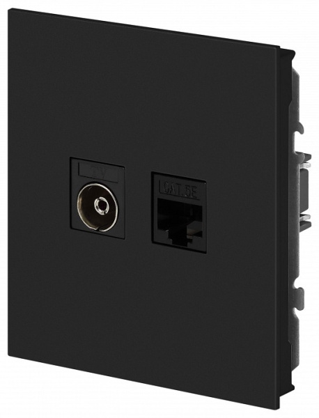 ТВ-розетка и розетка Ethernet RJ-45 без рамки Эра Arktik Б0070498