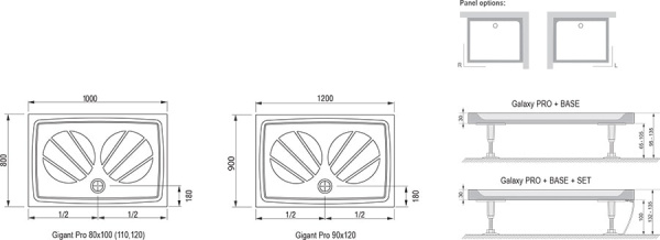 Поддон Ravak Gigant Pro 10x80 XA03D401010 белый