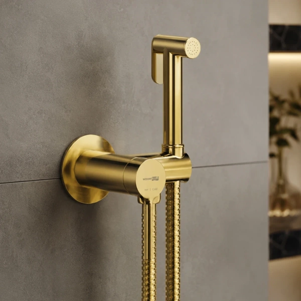Гигиенический душ WasserKRAFT Rhein 9938PG со смесителем, золотой