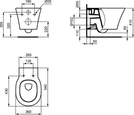 Подвесной унитаз Ideal Standard Connect Air E005401