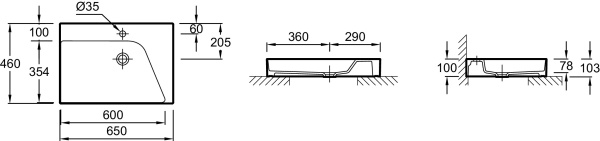 Раковина Jacob Delafon Rythmik Pure EVN112-00 левая