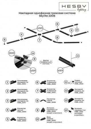 Трек накладной Hesby Lighting Skylite 0001