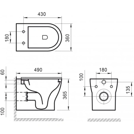 Унитаз подвесной BelBagno Lucie BB063CHR безободковый, белый