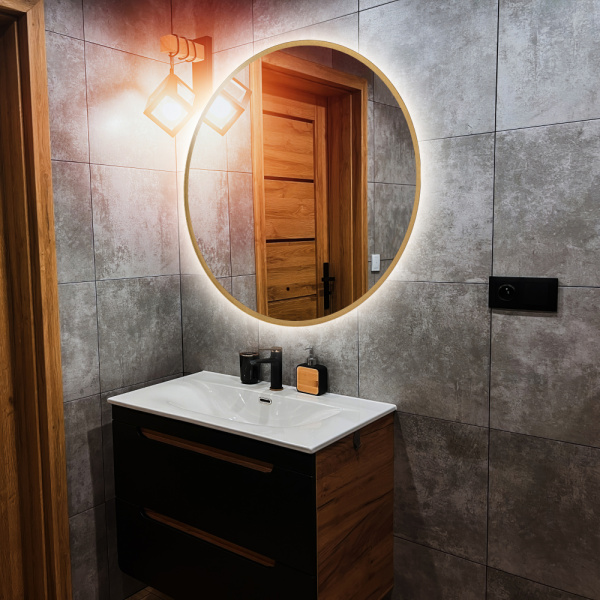 Зеркало с подсветкой Abber Mond AG6204SCGL-1.0 золото