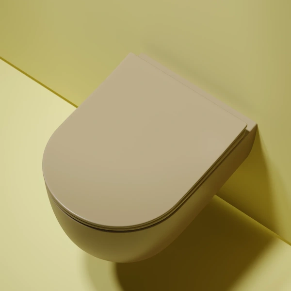 Унитаз подвесной Ceramica Nova Modena CN6063MC безободковый, с сиденьем микролифт, капучино матовый