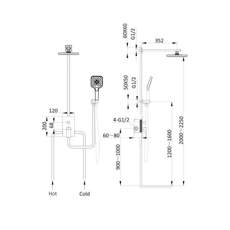 Душевой комплект Vincea Next VSFW-1N1CH
