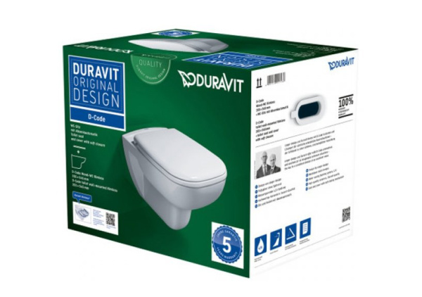 Унитаз подвесной Duravit D-Code 45700900A1 с сиденьем микролифт