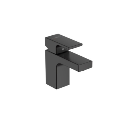 Смеситель для раковины hansgrohe Vernis Shape 71560670 70 со сливным гарнитуром матовый черный