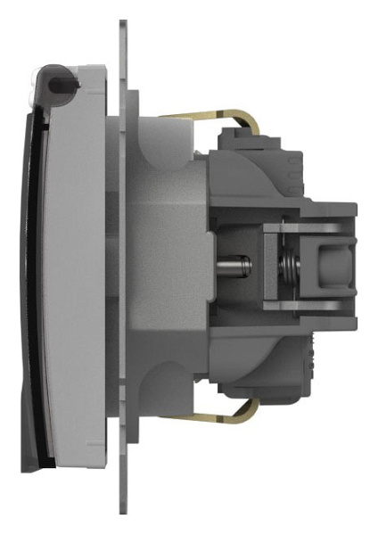 Розетка с заземлением с крышкой, без рамки Elbi Eleсtriс Zena Vega 609-015600-218