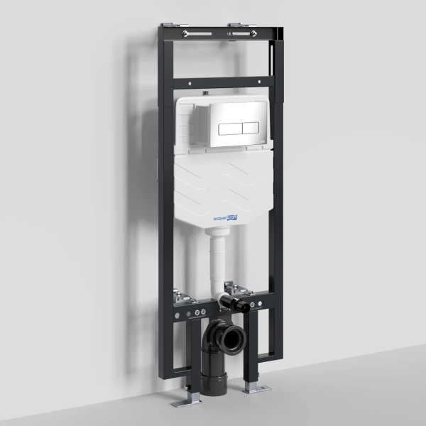 Инсталляция для унитаза WasserKRAFT Dinkel 58 58TLT.010.ME.CH03 с кнопкой смыва, хром