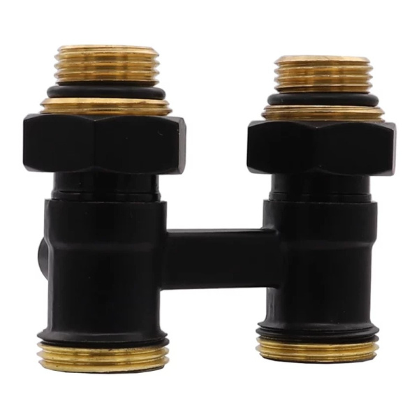 Вентиль для радиатора VIEIR Мультифлекс 3/4" прямой, черный VR308-C (48/1)