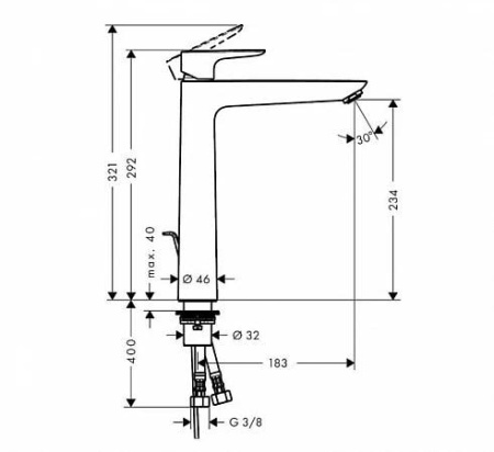 Смеситель для раковины hansgrohe Talis E 71717000 хром