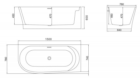 Акриловая ванна BelBagno BB410-1500-780-R