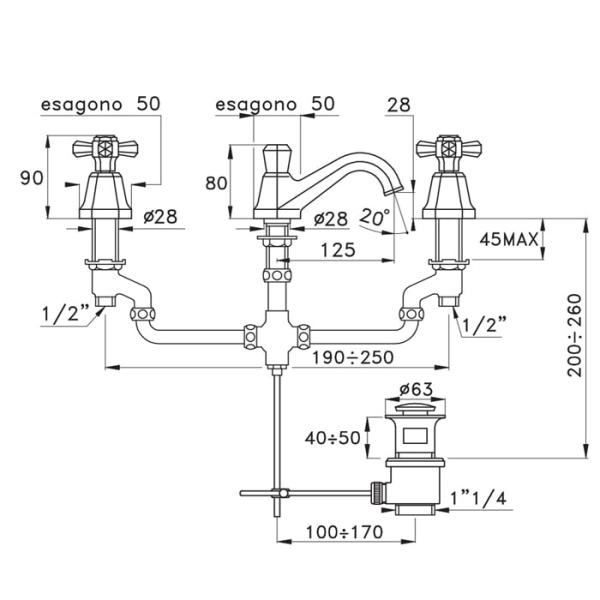 Смеситель для раковины Stella Eccelsa EC 00011 AU00 золото