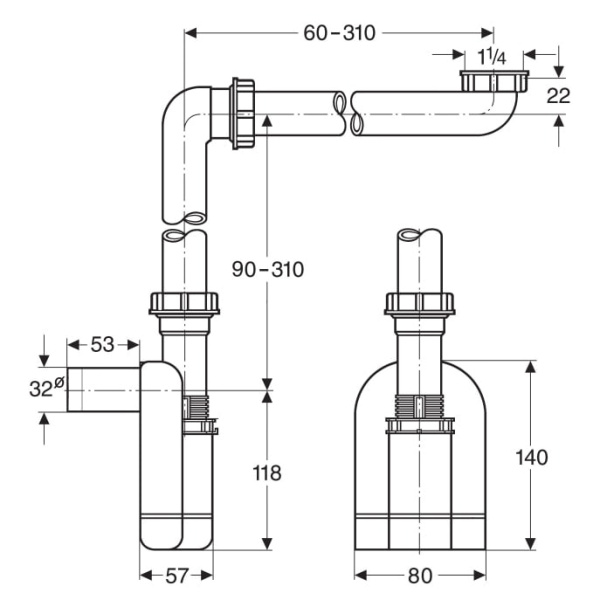 Сифон для раковины Laufen Alessi 8.9424.0.000.000.1