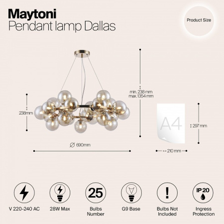 Подвесная люстра Maytoni Даллас MOD548PL-25G