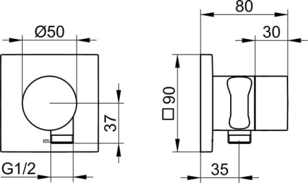 Переключатель Keuco IXMO 59556370202 черный матовый