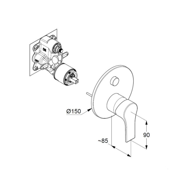 Смеситель для ванны и душа Kludi Zenta SL 487590565