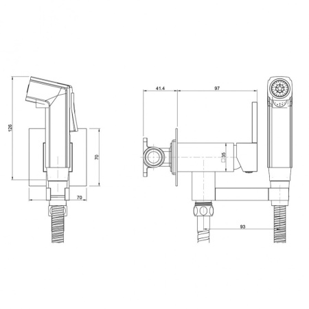 Смеситель с гигиеническим душем Paini Bella BLCR442 квадратный
