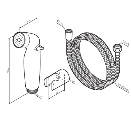Гигиенический душ AM.PM F0202032 со шлангом