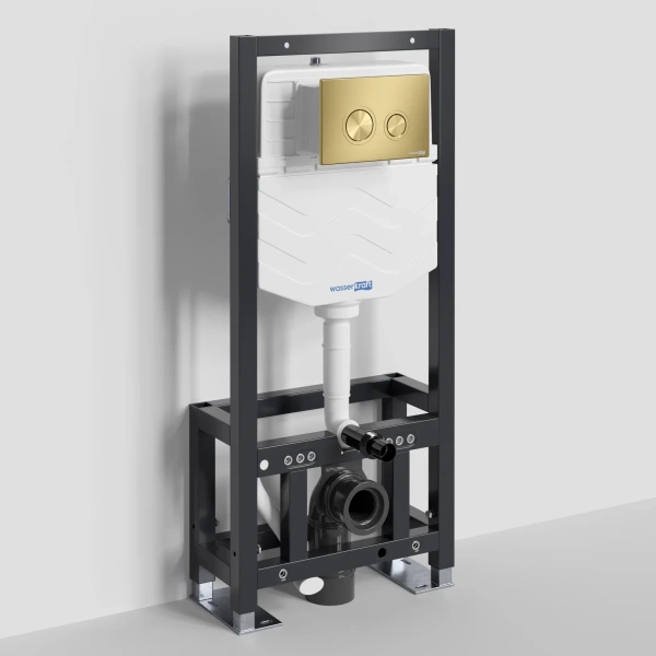 Инсталляция для унитаза WasserKRAFT Dill 61 61TLT.010.ME.MG01 с кнопкой смыва, золотой матовый