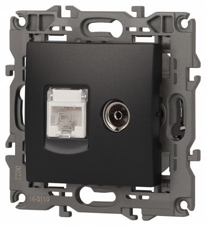 ТВ-розетка и розетка Ethernet RJ-45 без рамки Эра Эра Elegance 14-3110-05