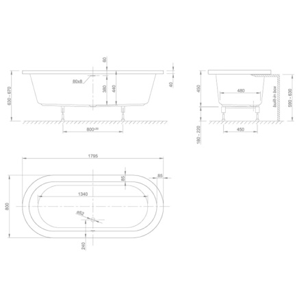 Ванна акриловая Knief Cool FIT 180 0400-082
