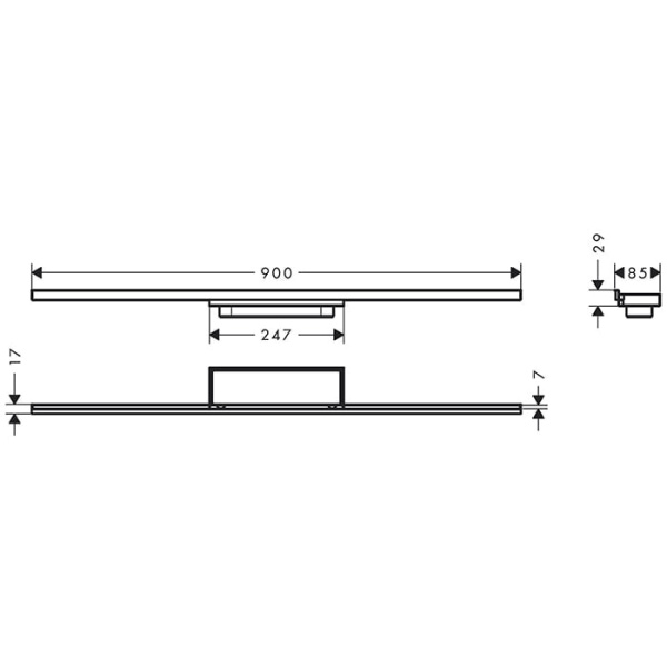 Решетка для трапа Hansgrohe Raindrain 56221000