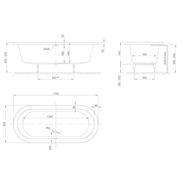 Ванна акриловая Knief Cool FIT 180 0400-082