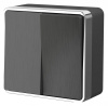 Выключатель двухклавишный Werkel Gallant (графит рифленый) W5020004