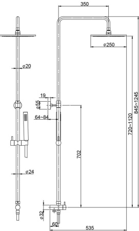 Душевая система Paini RST4 50CR191ART2P3