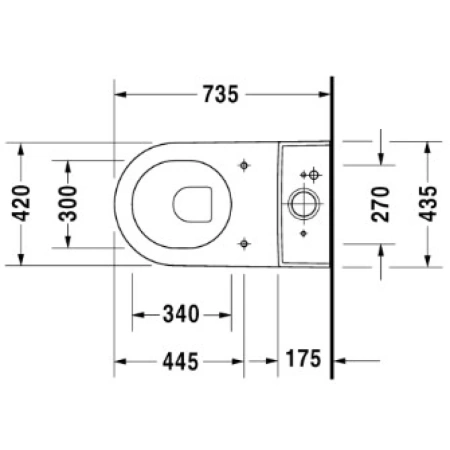 Чаша напольного унитаза Duravit Starck 3 2104090000