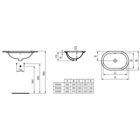 Раковина 48x35 см Ideal Standard Connect E504601