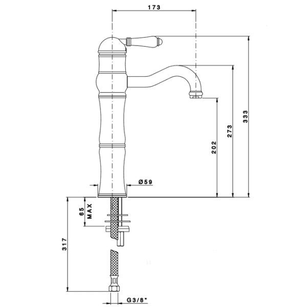 Смеситель для раковины Nicolazzi El Capitan 3472CR75