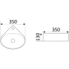 Раковина CeramaLux 9359 35 см, угловая, подвесная, белый