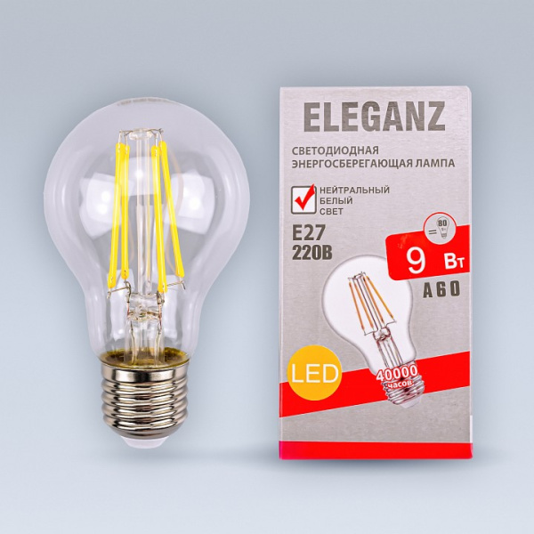Лампа светодиодная Eleganz E27 9Вт 4500K 1403