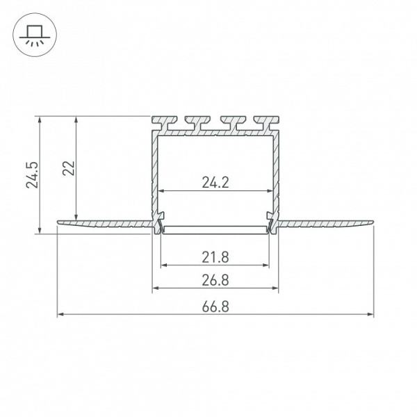 Профиль встраиваемый Arlight PLS-LOCK 044851