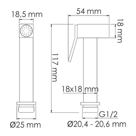 Гигиенический душ WasserKRAFT Glan 6600 A66096 черный