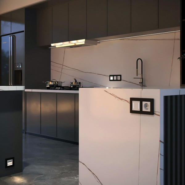 Выключатель сенсорый двухклавишный с подсветкой без рамки Werkel белый W4522001