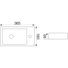Раковина CeramaLux 9272L 36,5x18 см L, рукомойник, белый