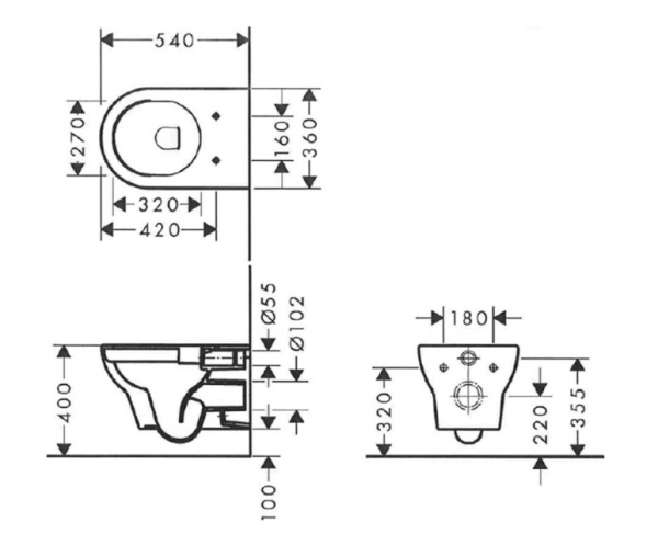 Подвесной унитаз hansgrohe GladeLake S 60201450 с крышкой-сиденьем