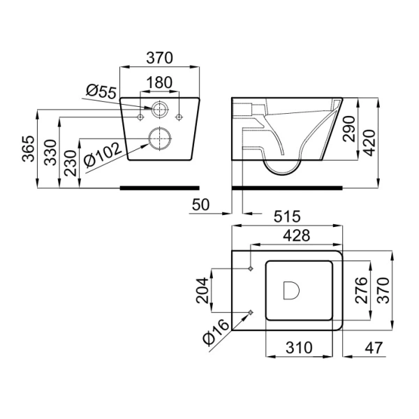 Унитаз подвесной Noken Lounge N379000017 белый